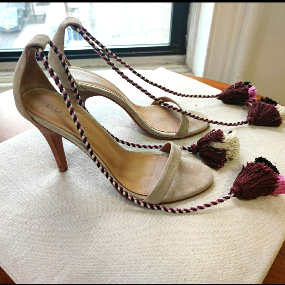 Cheeky Tassel Suede Sandals.